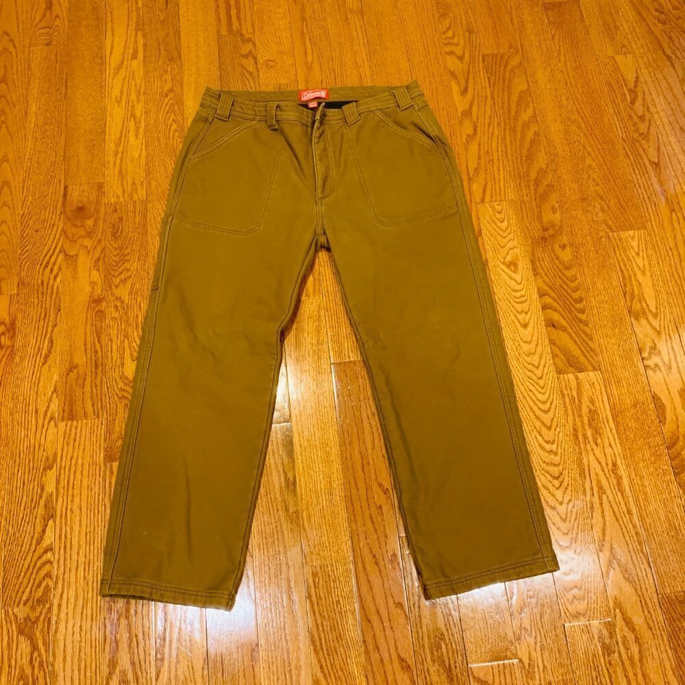 Coleman Men's Outdoor Pants Dark Brown Fleece Lined Hunting 38 x 30